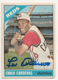 Autographed LEO CARDENAS 1966 Topps Card