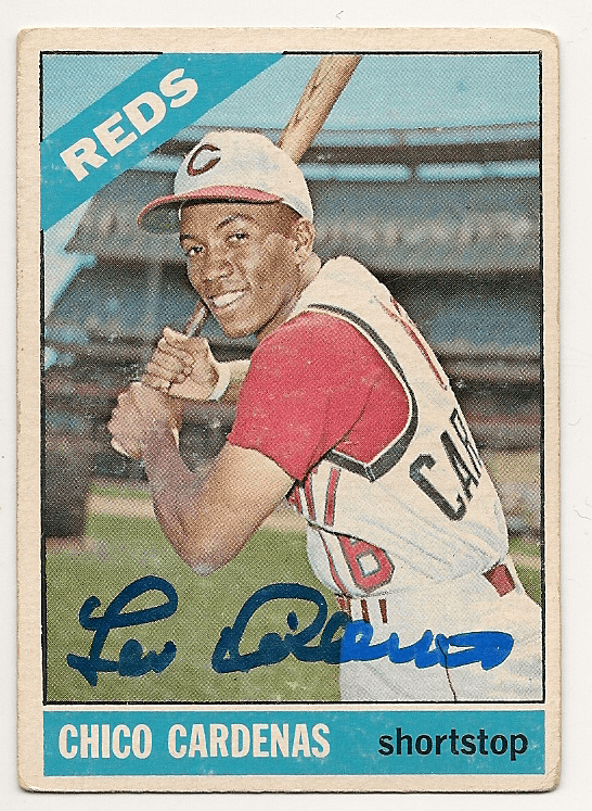 Autographed LEO CARDENAS 1966 Topps Card