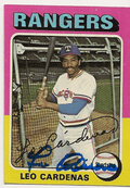 Autographed LEO CARDENAS 1975 Topps Card