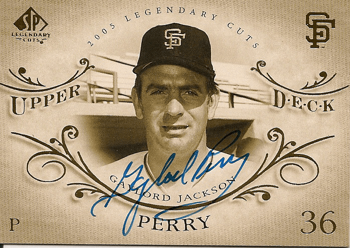 Autographed GAYLORD PERRY 2005 Upper Deck Legendary Cuts