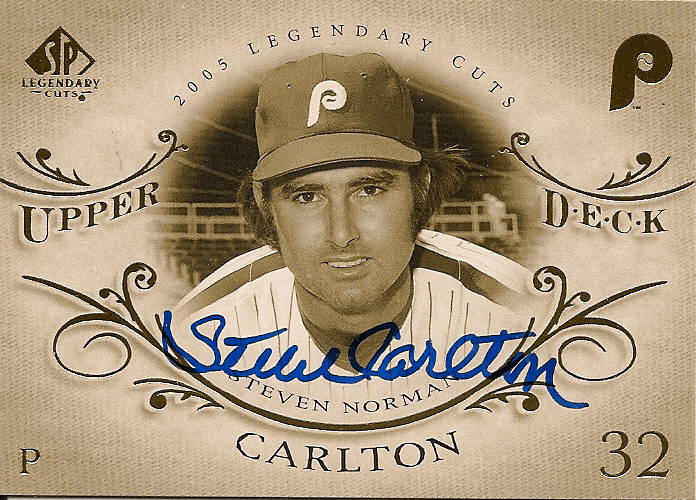 Autographed STEVE CARLTON 2005 Upper Deck Legendary Cuts