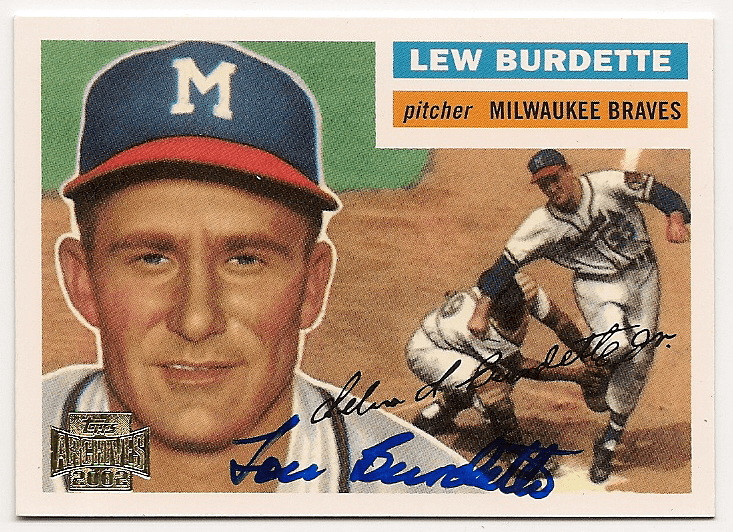 LEW BURDETTE Autographed 2002 Topps Archive Card