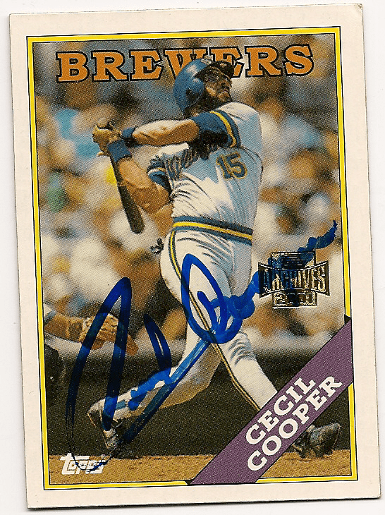 CECIL COOPER Autographed 2001 Topps Archive Card