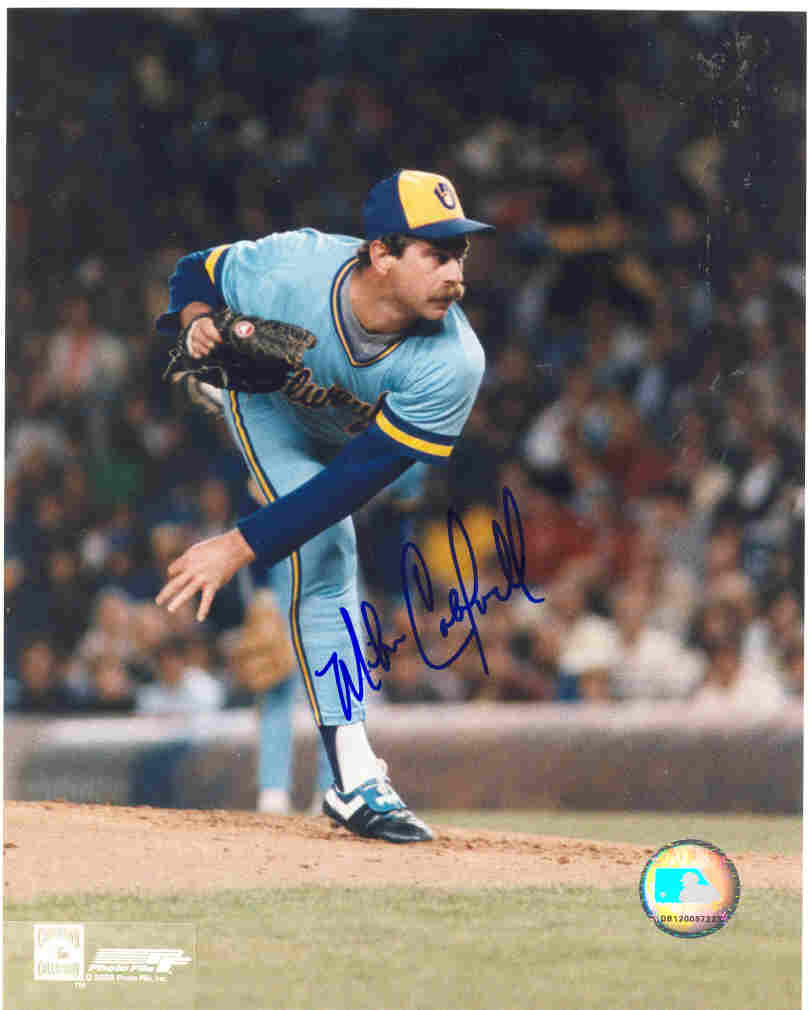 AUTOGRAPHED MIKE CALDWELL 8x10 Milwaukee Brewers Photo