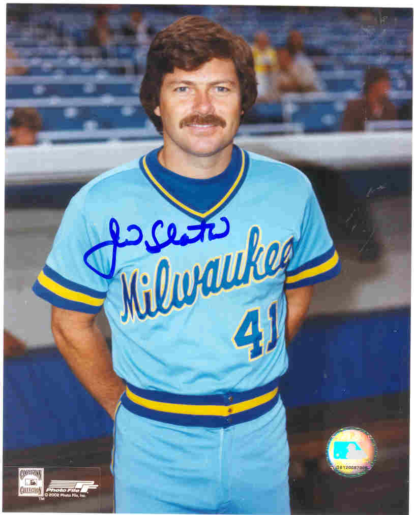 AUTOGRAPHED SIGNED photo JIM SLATON #1 Milwaukee Brewers
