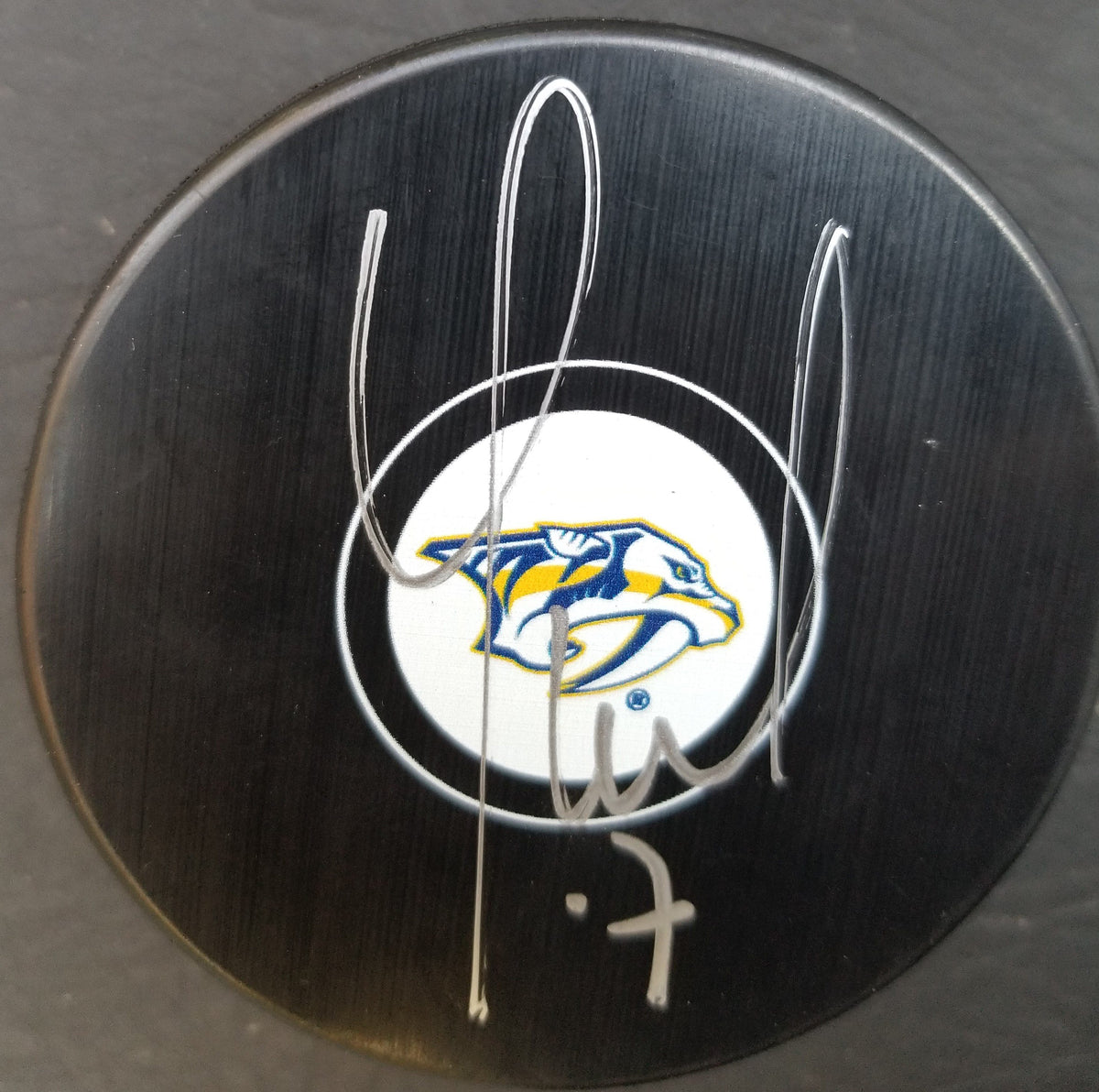 Autographed YANNICK WEBER Nashville Predators Hockey Puck
