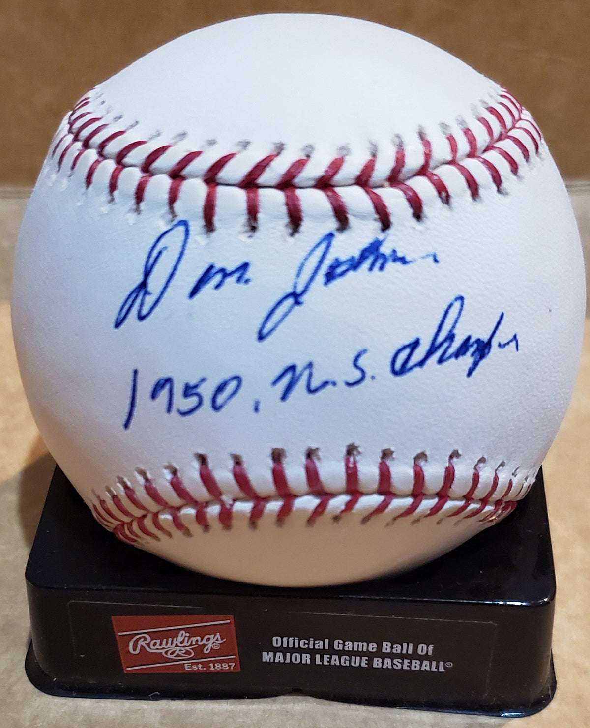 Autographed DON JOHNSON "1950 WS Champs" Official Major League Baseball