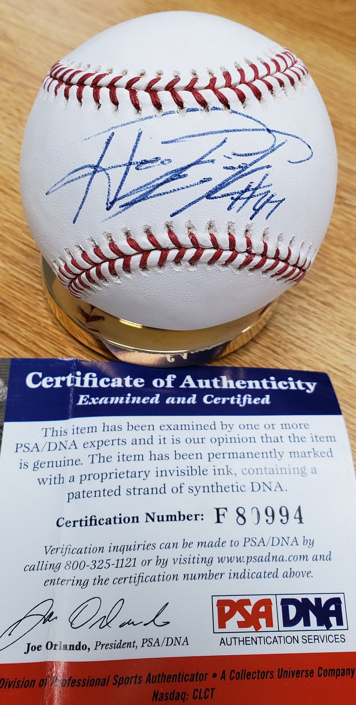 Autographed HOWIE KENDRICK  Official Major League Baseball PSA/DNA