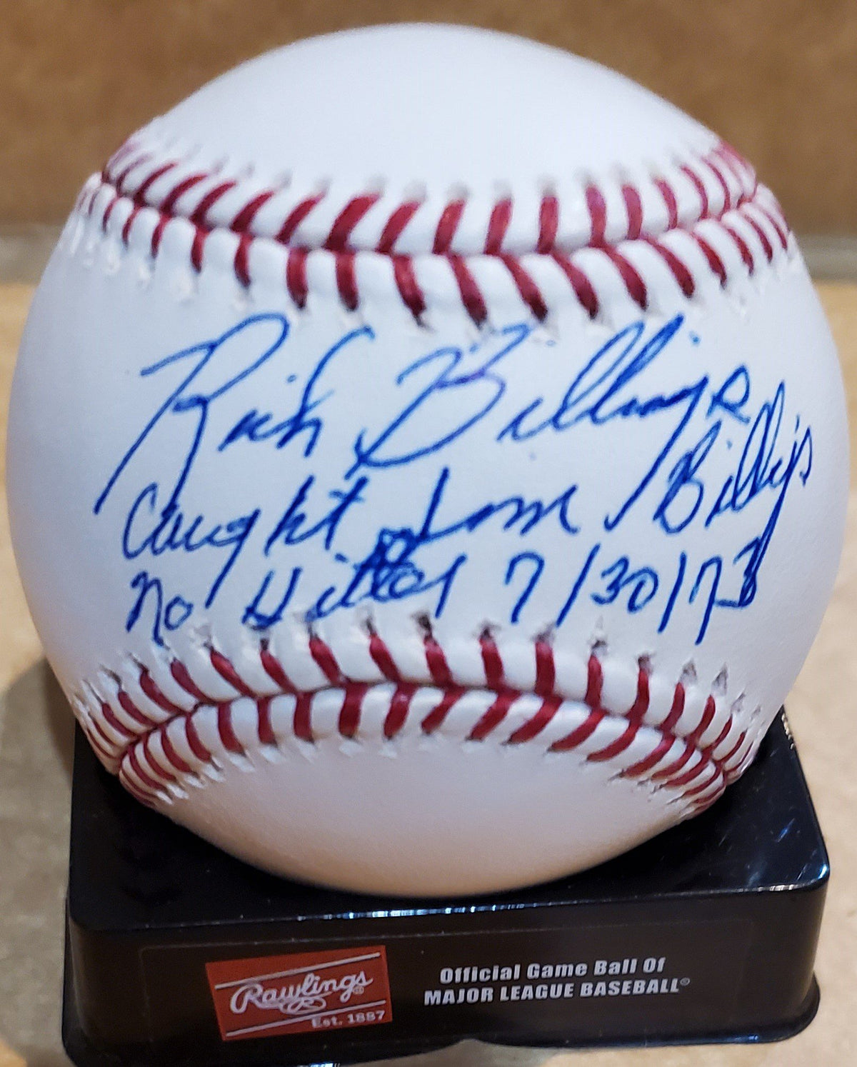 Autographed Rich Billings Rawlings Official Major League Baseball