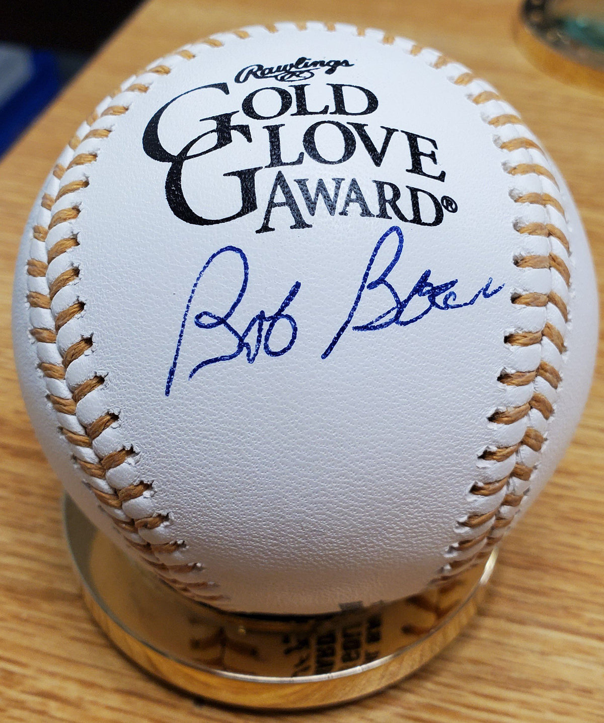 Autographed Bob Boone Rawlings Gold Glove Official Major League Baseball