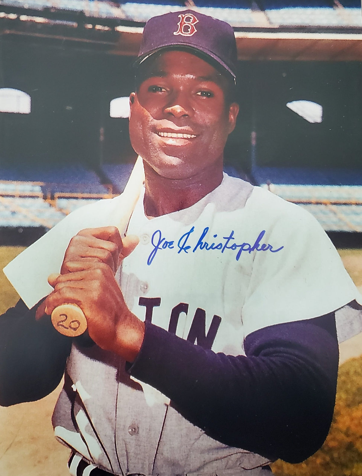 AUTOGRAPHED JOE CHRISTOPHER 11X14 Boston Red Sox photo