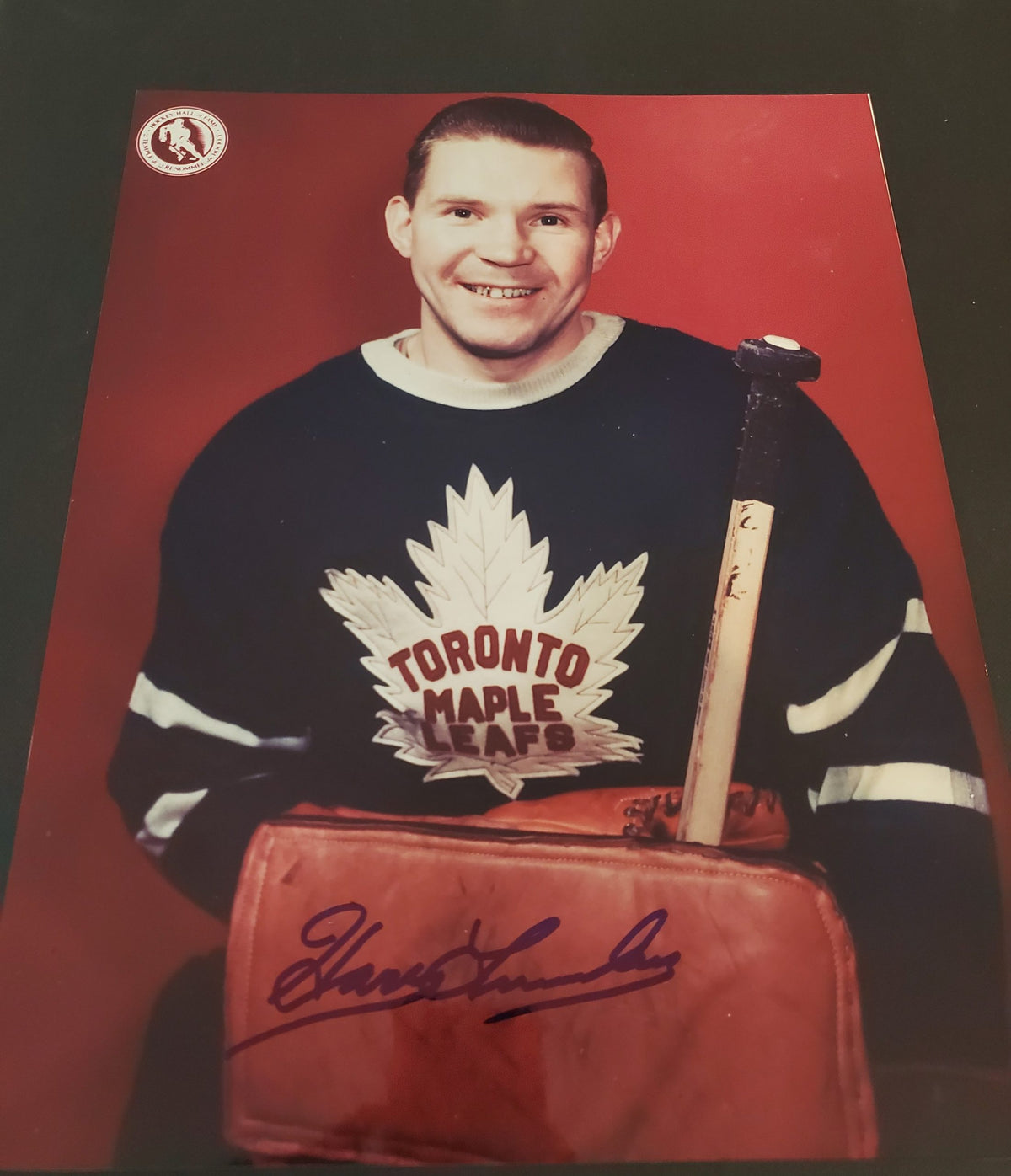 Autographed HARRY LUMLEY 11X14 Maple Leafs photo