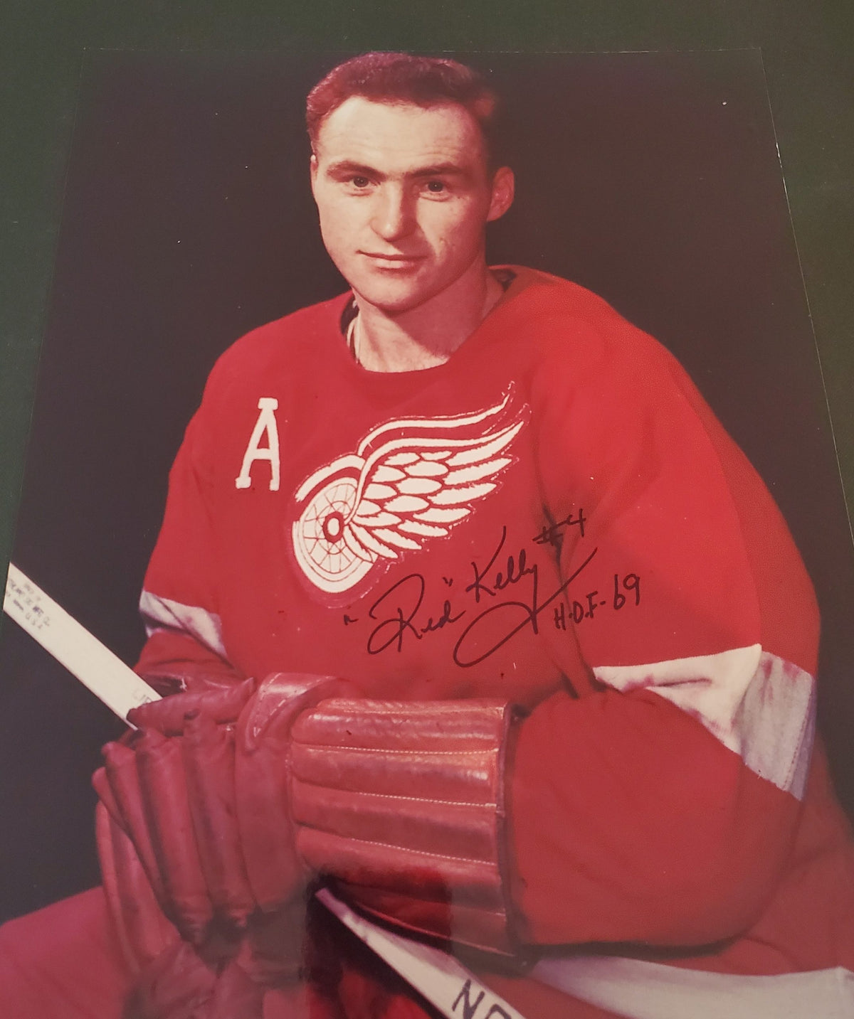 Autographed RED KELLY 11X14 Detroit Red Wings Photo