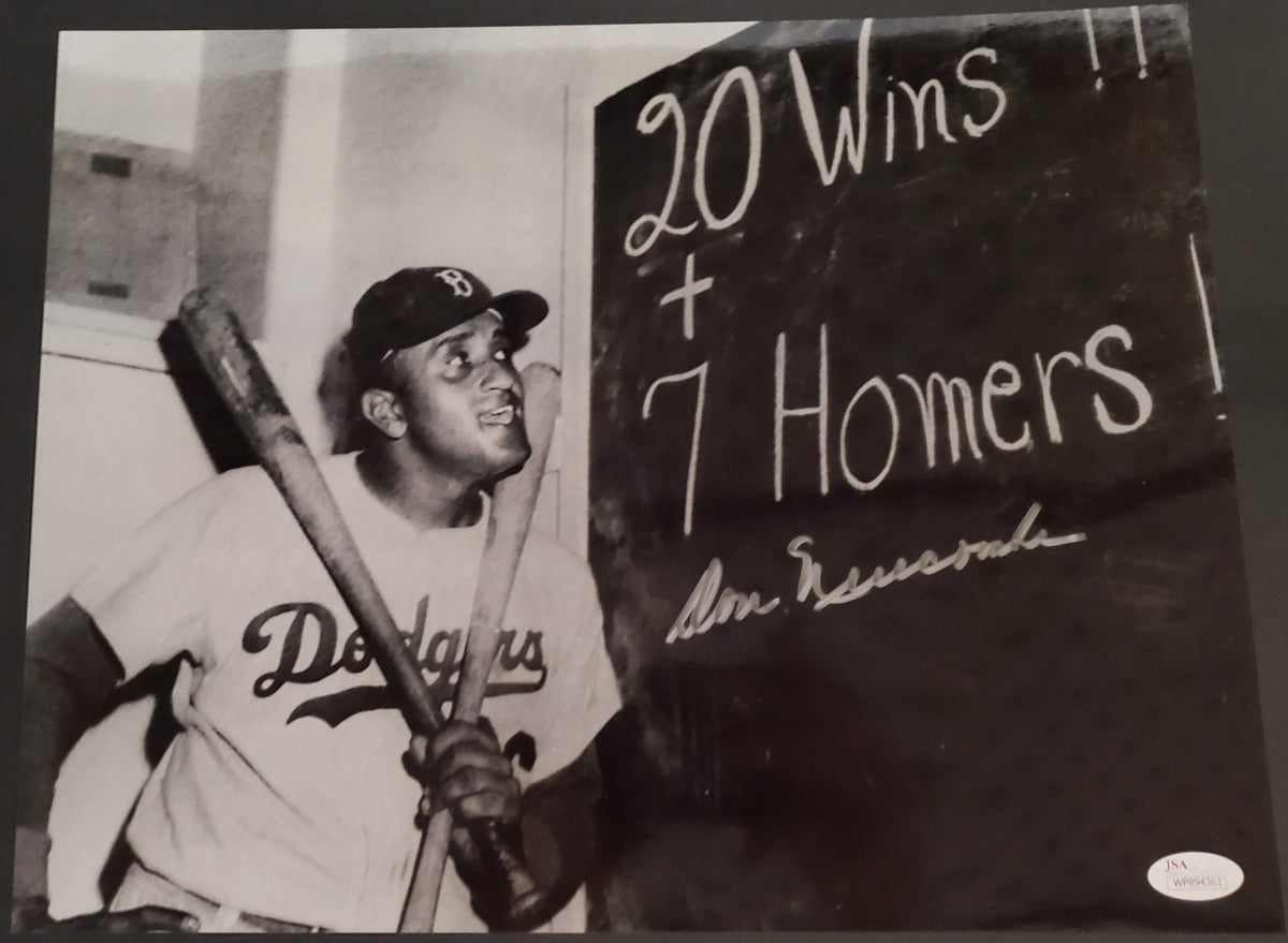 Autographed Don Newcombe 11X14 Brooklyn Dodgers Photo JSA