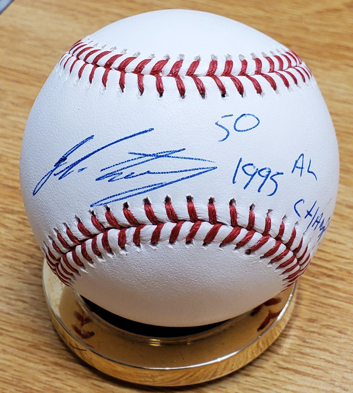 Autographed JULIAN TAVAREZ 1995 AL Champs Official Major League Baseball