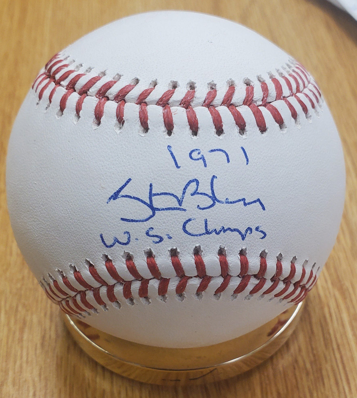 Autographed STEVE BLASS "1971 WS Champs" Official Major League Baseball
