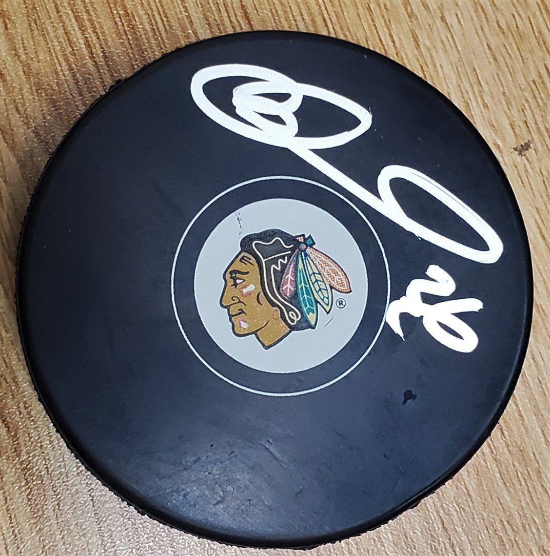 Autographed MATTHEW BARNABY Chicago Blackhawks Hockey Puck