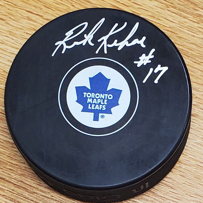 Autographed RICK KEHOE Toronto Maple Leafs Hockey Puck
