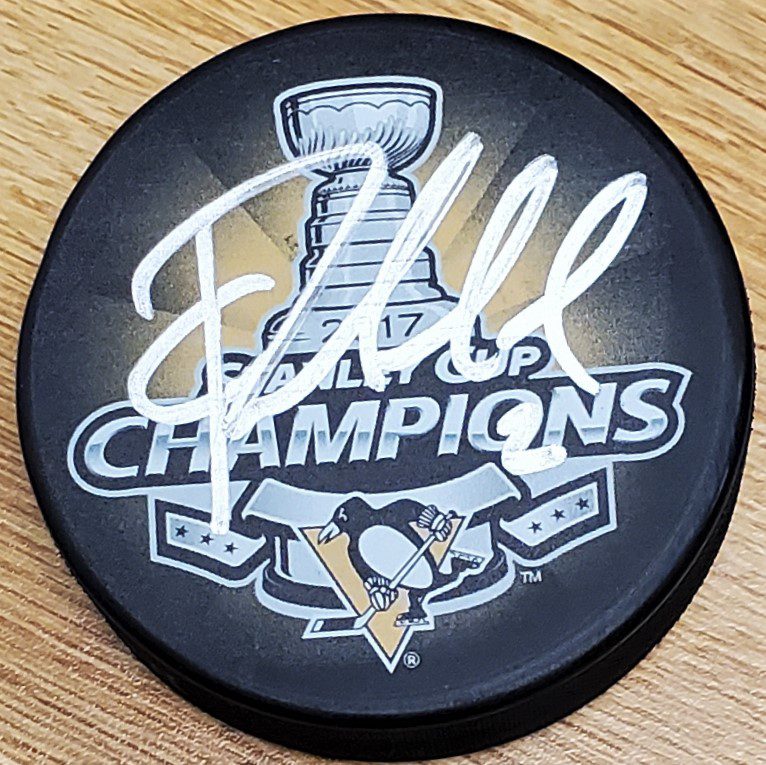 Autographed CHAD RUHWEDEL Pittsburgh Penguins 2017 Stanley Cup Hockey Puck
