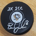 Autographed BRIAN DUMOULIN "2X SCC " Pittsburgh Penguins Hockey Puck
