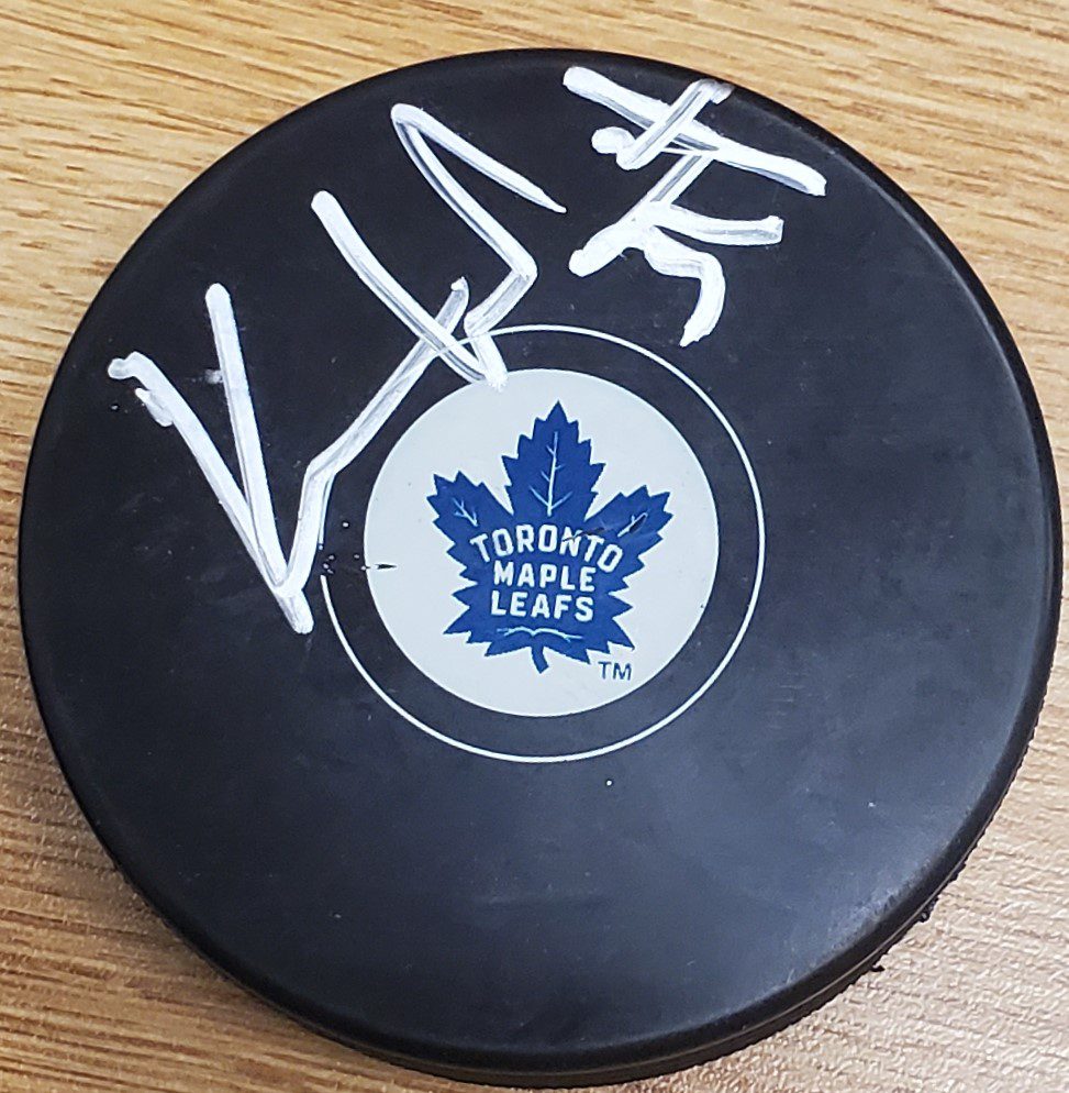 Autographed KEN WREGGET Toronto Maple Leafs Hockey Puck