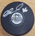Autographed MATTHEW BARNABY Pittsburgh Penguins 50th Anniversary Hockey Puck
