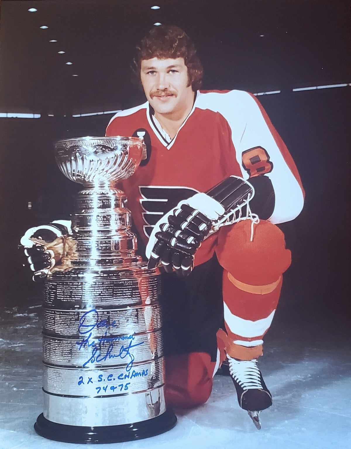 Autographed 11X14 DAVE SCHULTZ Philadelphia Flyers Photo