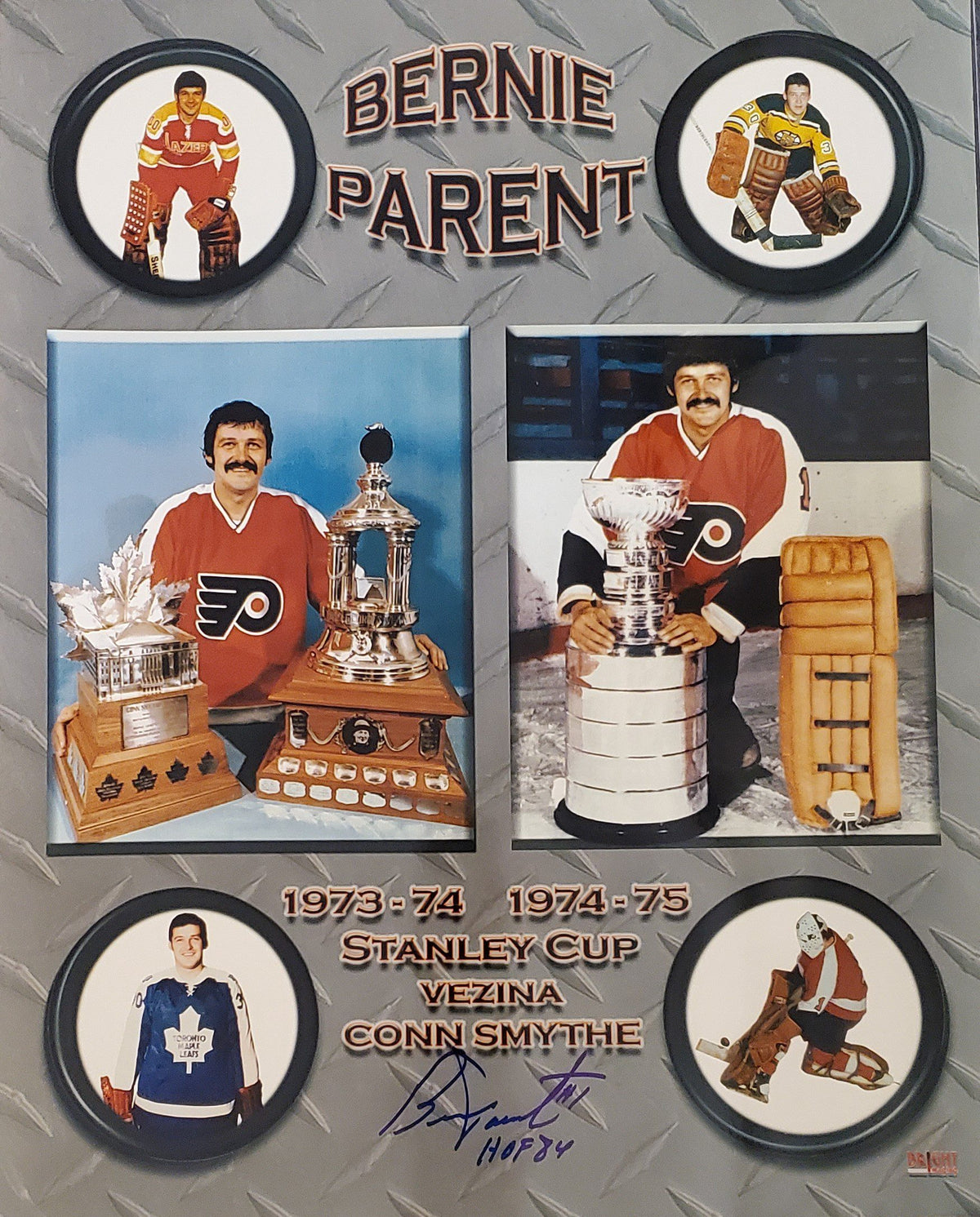 Autographed 16 x 20 BERNIE PARENT Philadelphia Flyers Photo