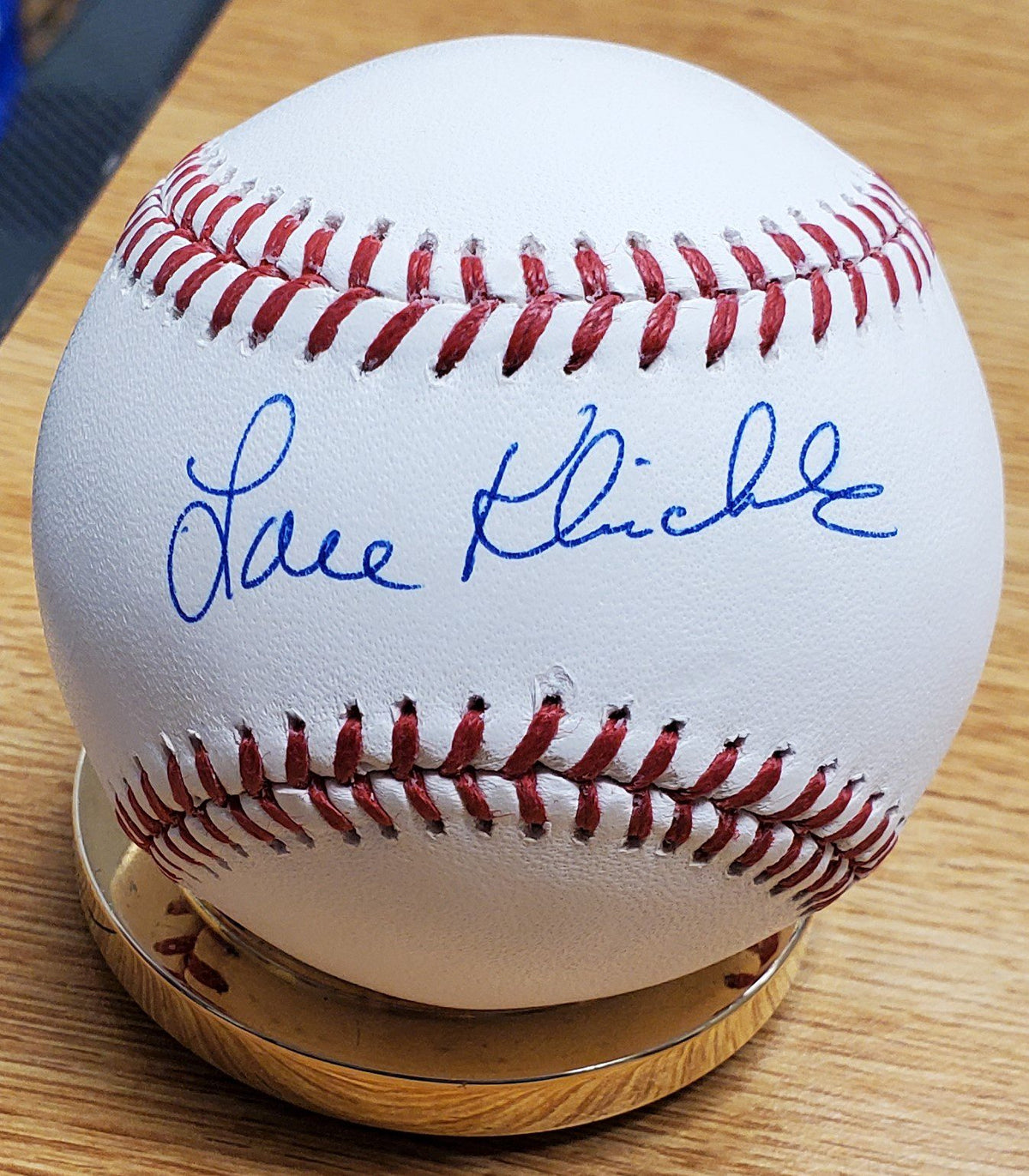 Autographed LOU KLIMCHOCK Rawlings Official Major League Baseball