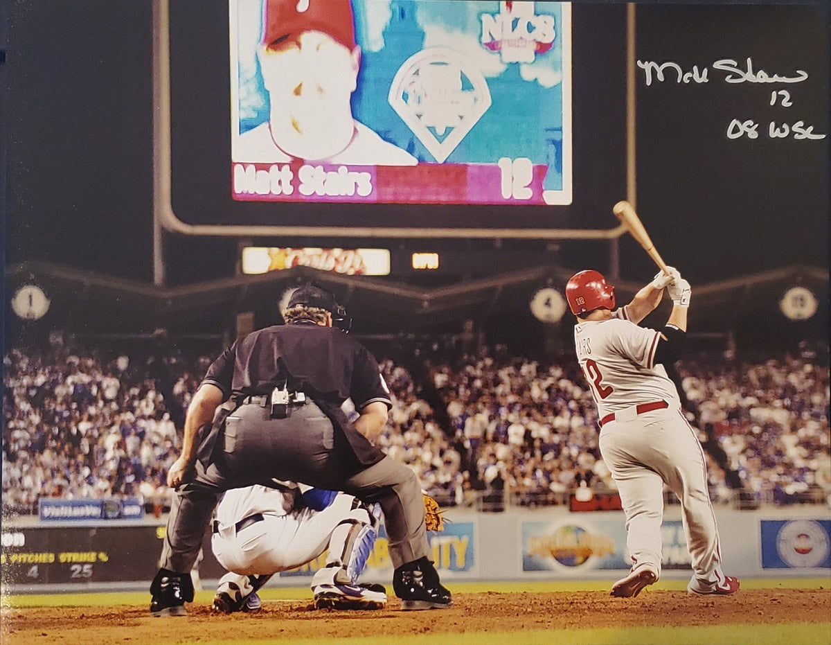 Autographed 11X14 Matt Stairs Philadelphia Phillies photo