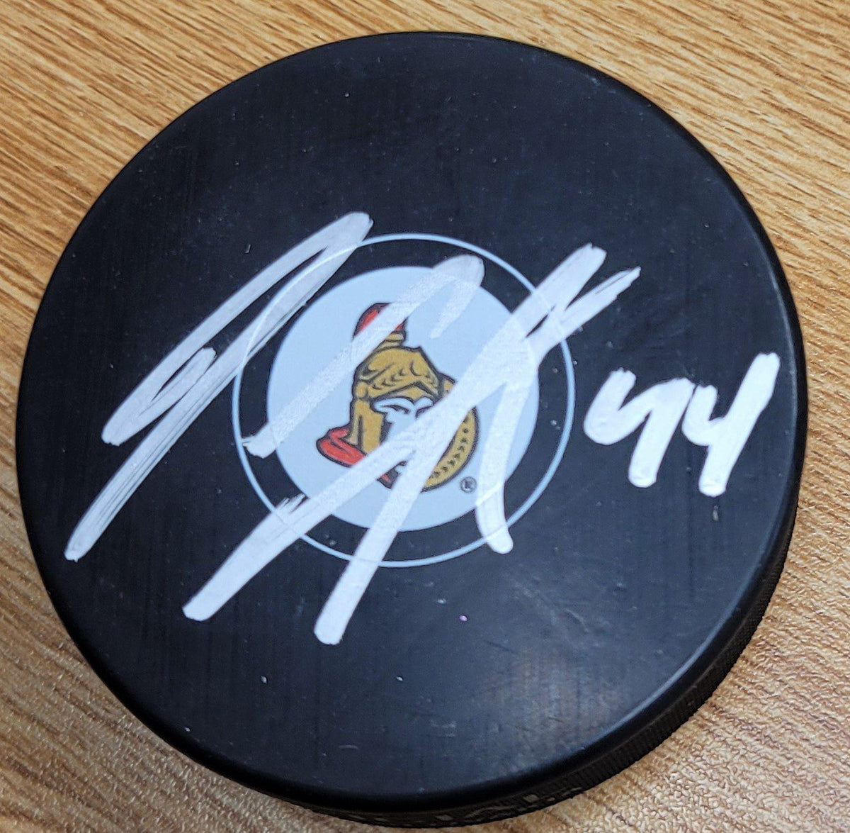 Autographed JEAN-GABRIEL PAGEAU Ottawa Senators Hockey Puck