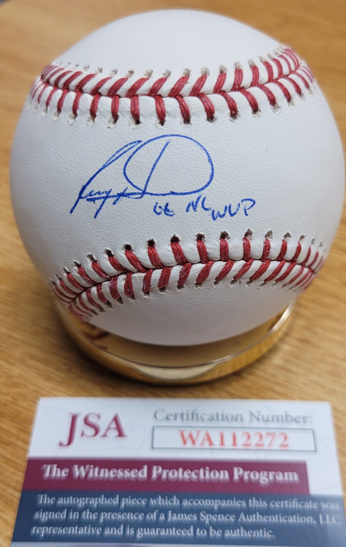 RYAN HOWARD "06 NL MVP" Autographed Official Major League Baseball JSA
