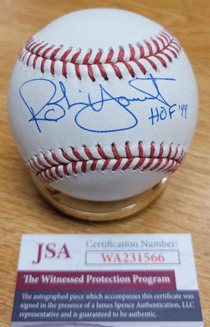 Autographed ROBIN YOUNT "HOF 99" Official Rawlings Major League Baseball JSA Witness
