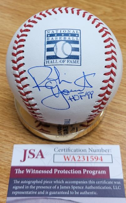 Autographed ROBIN YOUNT "HOF 99" Official Rawlings HOF Logo Major League Baseball JSA