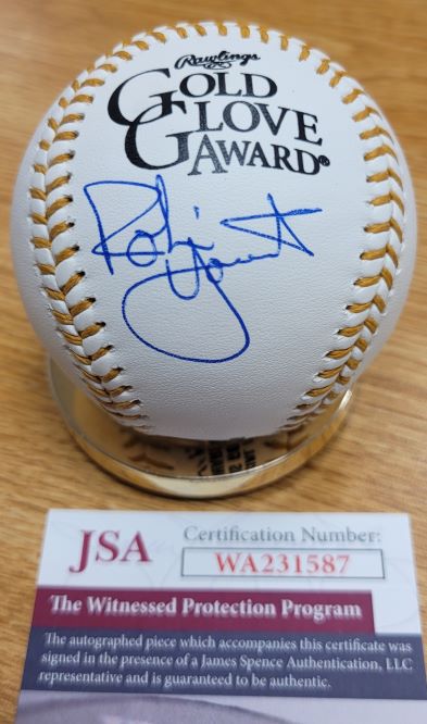 Autographed ROBIN YOUNT Official Rawlings Gold Glove Major League Baseball JSA