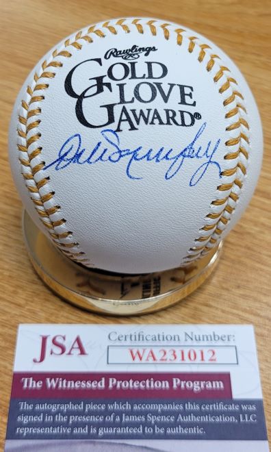 Autographed DALE MURPHY Official Rawlings Gold Glove Major League Baseball JSA Witness