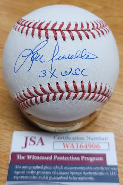 Autographed LOU PINIELLA "3X WSC" Official Rawlings Major League Baseball JSA Witness
