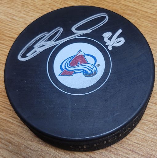 Autographed MATTHEW BARNABY Colorado Avalanche Hockey Puck