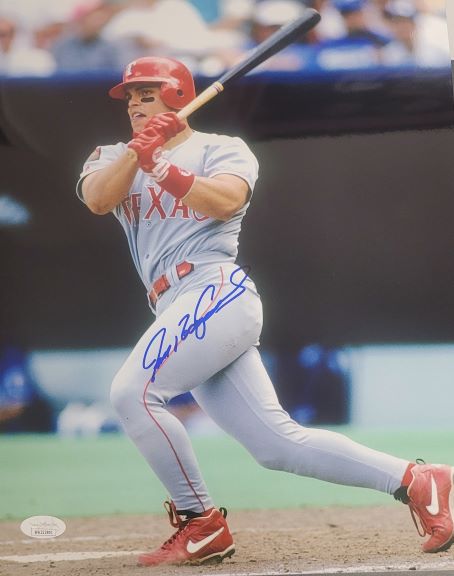Autographed IVAN RODRIGUEZ Texas Rangers 11x14 photo JSA
