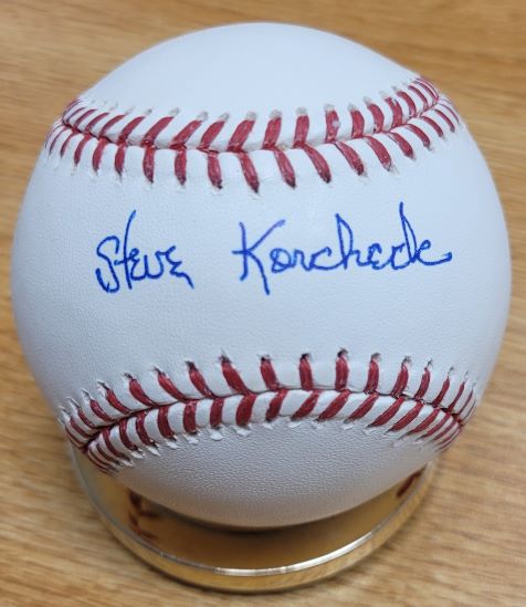 Autographed STEVE KORCHECK Rawlings Official Major League Baseball