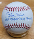 Autographed RICHIE HEBNER :71 WORLD SERIES CHAMPS" Official Major League Baseball