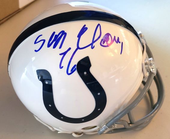 Autographed SAM CLANCY Indianapolis Colts Mini Helmet