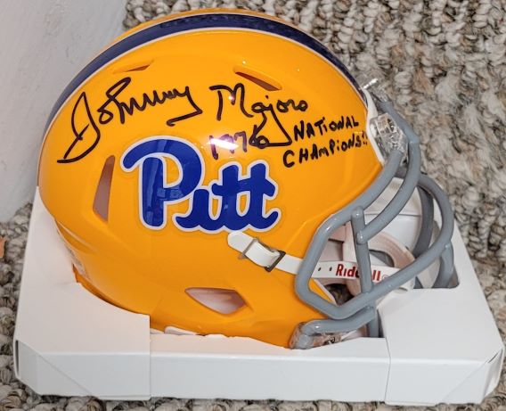 Autographed JOHNNY MAJORS University of Pitt Panthers Mini Helmet