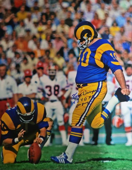 AUTOGRAPHED TOM DEMPSEY 16x20 Los Angeles Rams Photo