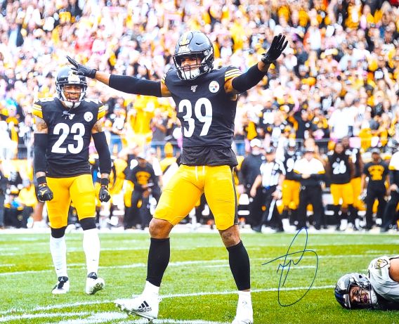 Autographed MINKAH FITZPATRICK Pittsburgh Steelers 16x20 Photo