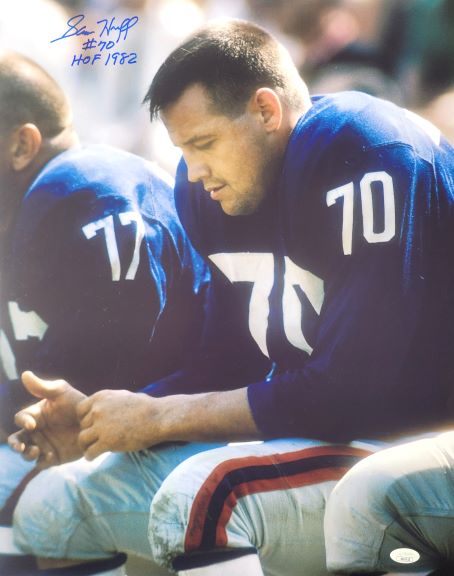 Autographed Sam Huff New York Giants 16x20 Photo with JSA COA