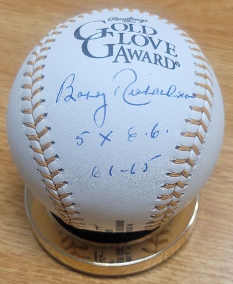 Autographed Bobby Richardson 5x GG Rawlings Official Gold Glove Major League Baseball