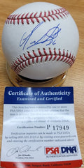 Autographed ABRAHAM NUNEZ Official Major League Baseball PSA/DNA