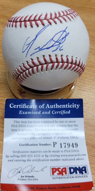 Autographed ABRAHAM NUNEZ Official Major League Baseball PSA/DNA
