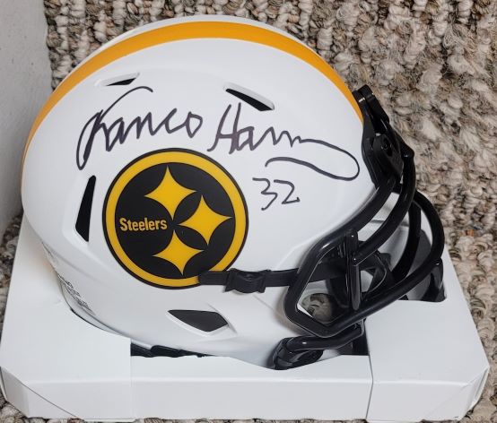 Autographed Franco Harris Pittsburgh Steelers Lunar Eclipse Mini Helmet with COA